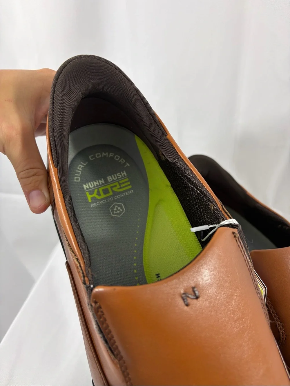 NWT Nunn Bush Men's Size 14 Brown Slip-On Leather Dress Shoes